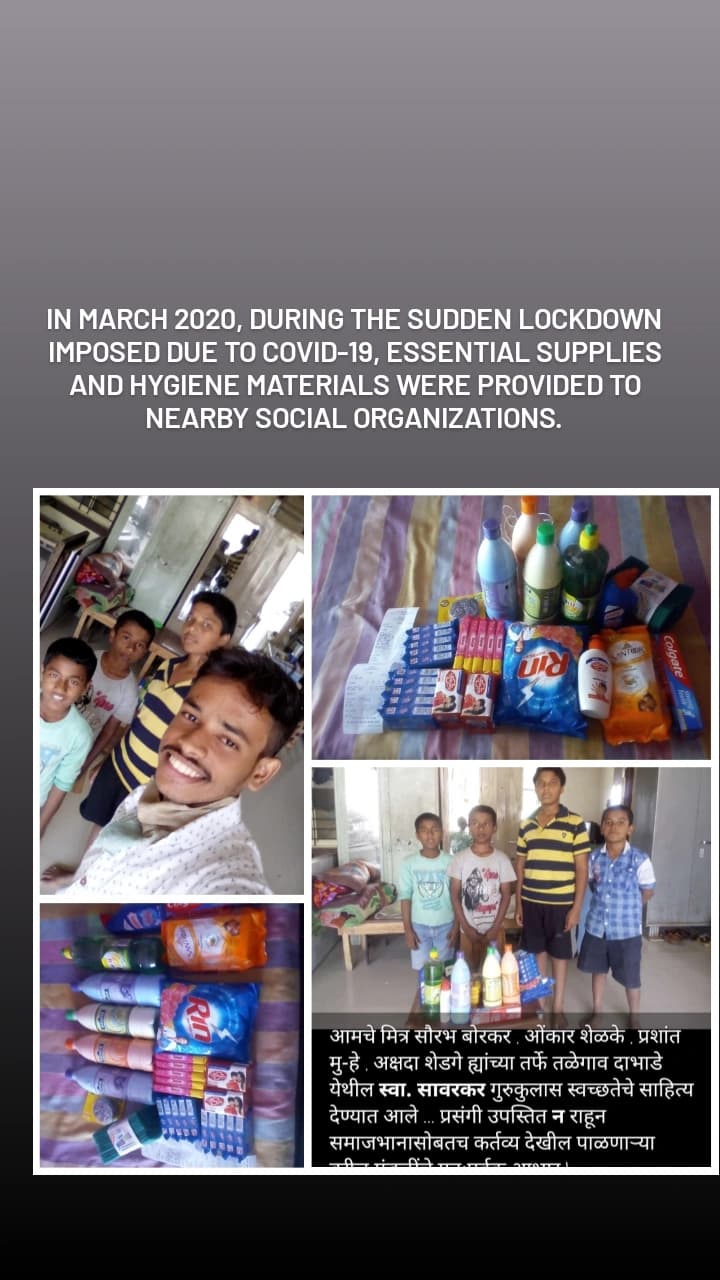 Essential supplies and hygiene materials distributed during COVID-19 lockdown — March 2020