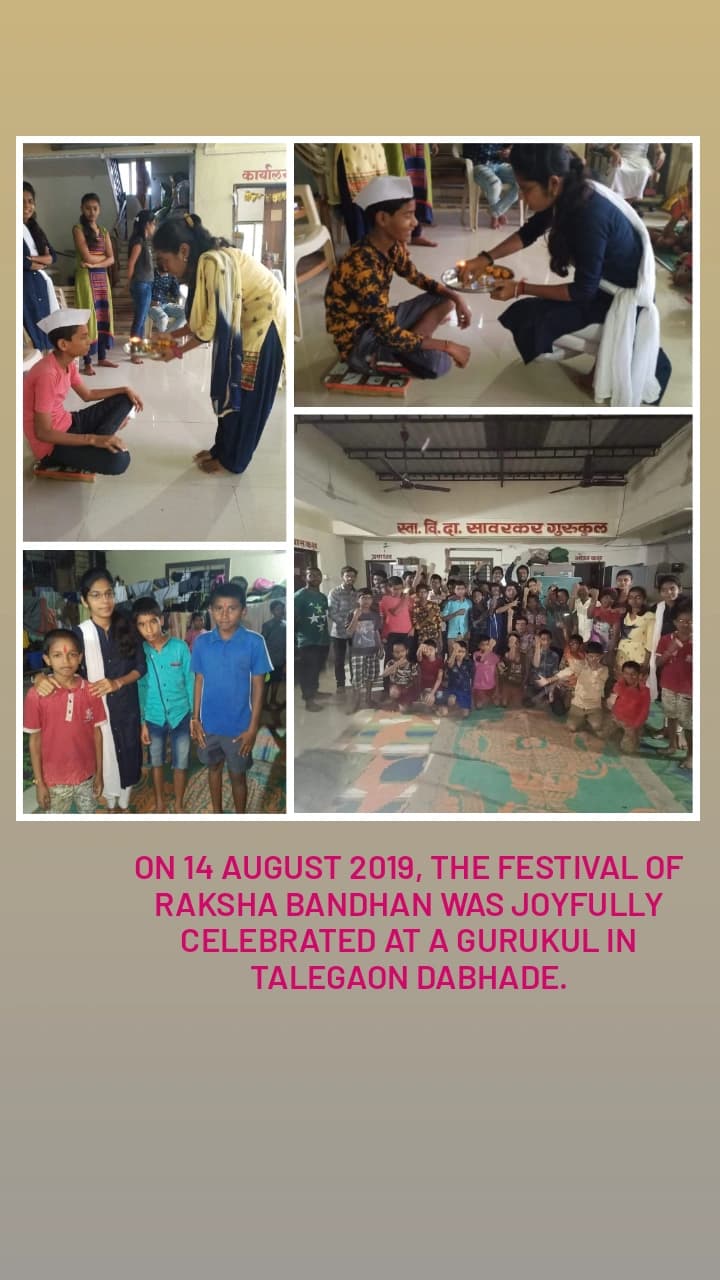Raksha Bandhan celebration at Gurukul Talegaon Dabhade — August 2019