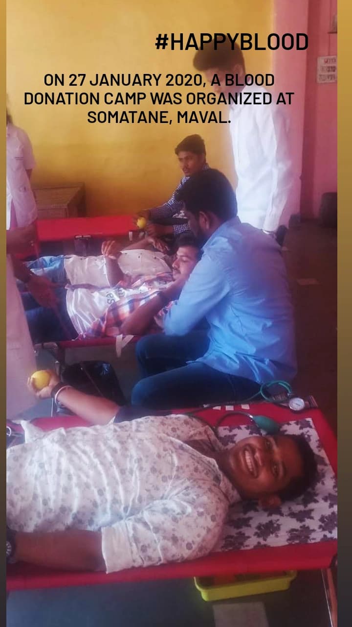 #HappyBlood blood donation camp — Somatane Maval, January 2020